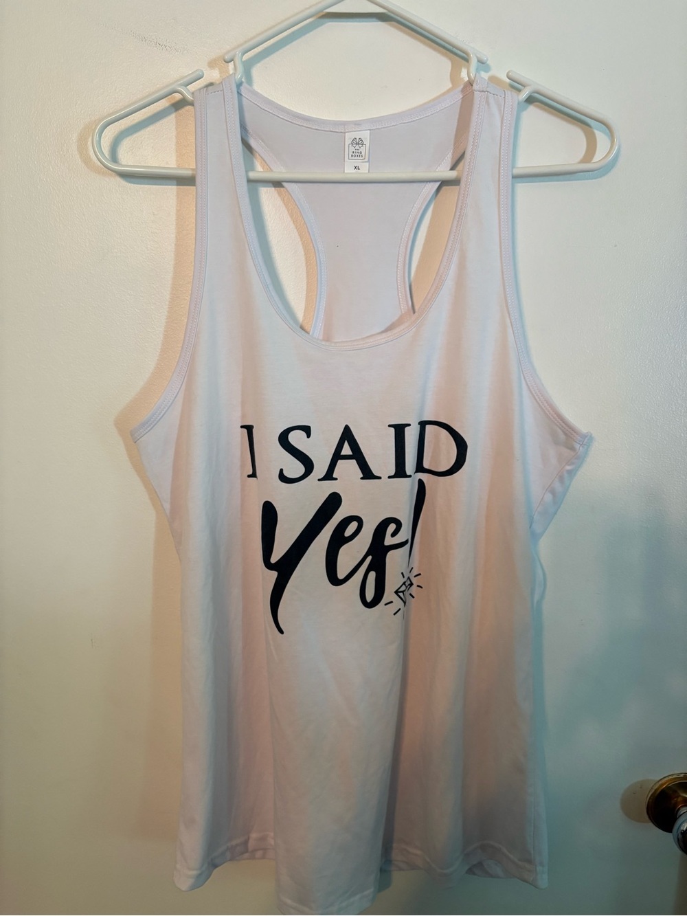 I Said Yes! Women's Racerback Tank Top - White
